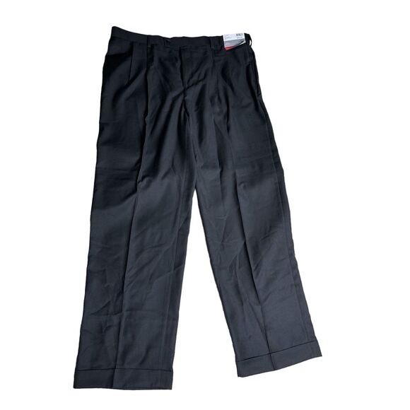 New Louis Raphael Rosso slakes‎ pants pleated black classic fit 40w-32L - Picture 1 of 10